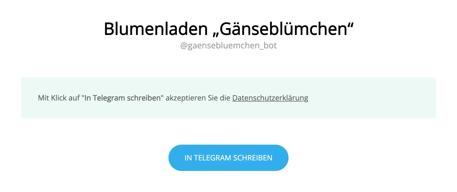 Weiterleitungsseite mit Zustimmung per Button