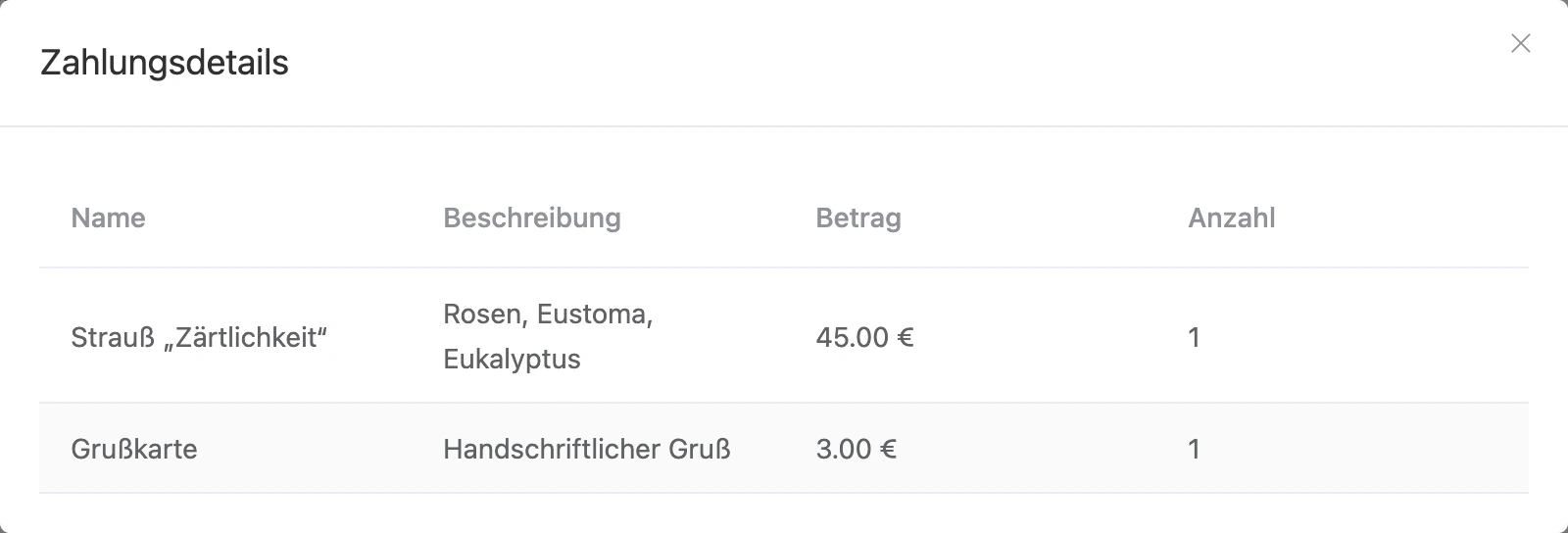 Dialog „Zahlungsdetails“