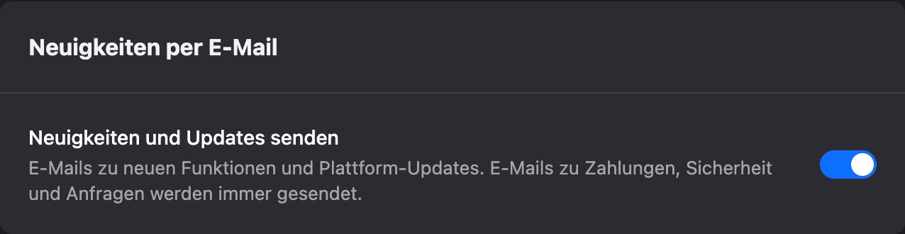 Karte „Neuigkeiten per E-Mail“