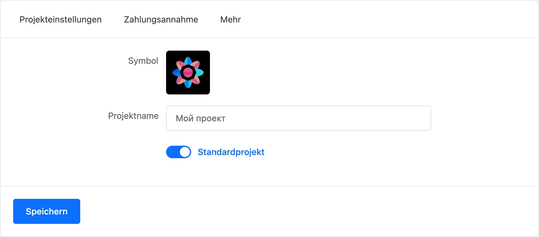 Tab „Projekteinstellungen“
