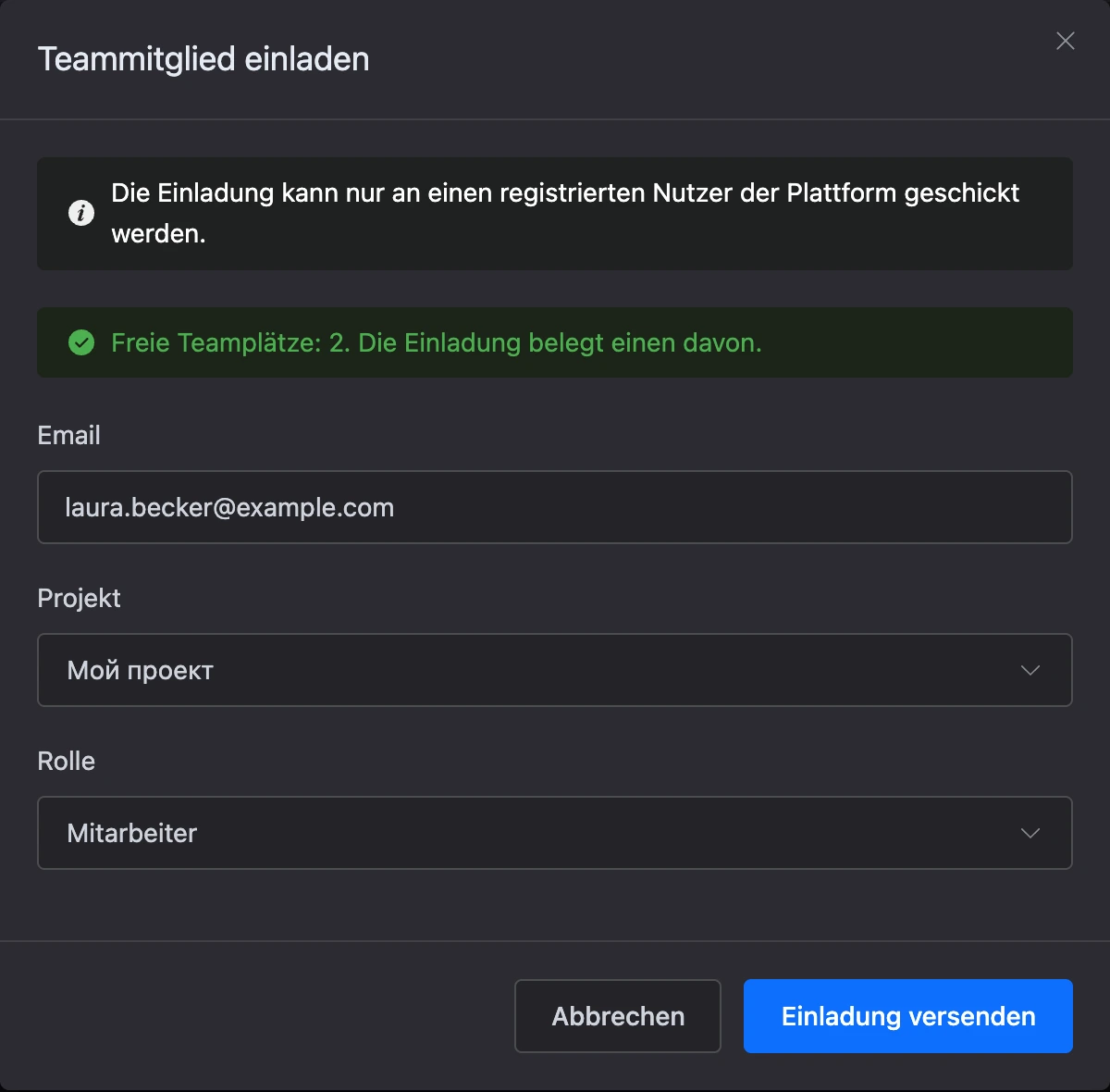 Dialog „Administrator einladen“