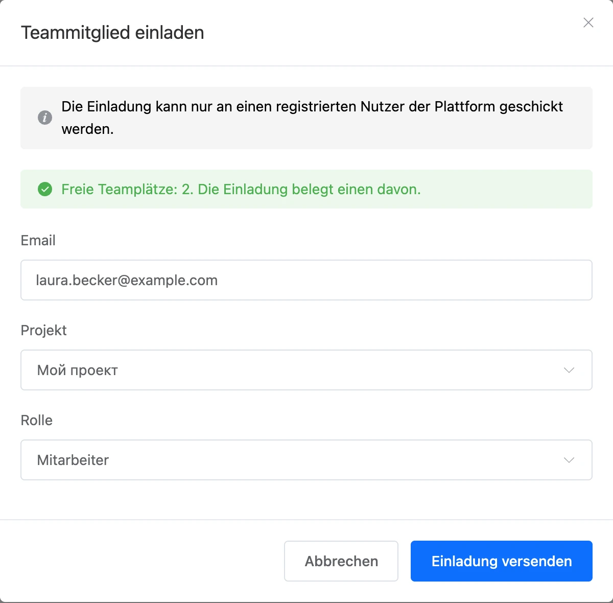 Dialog „Administrator einladen“