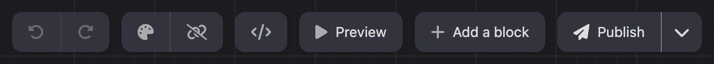 Toolbar above the map