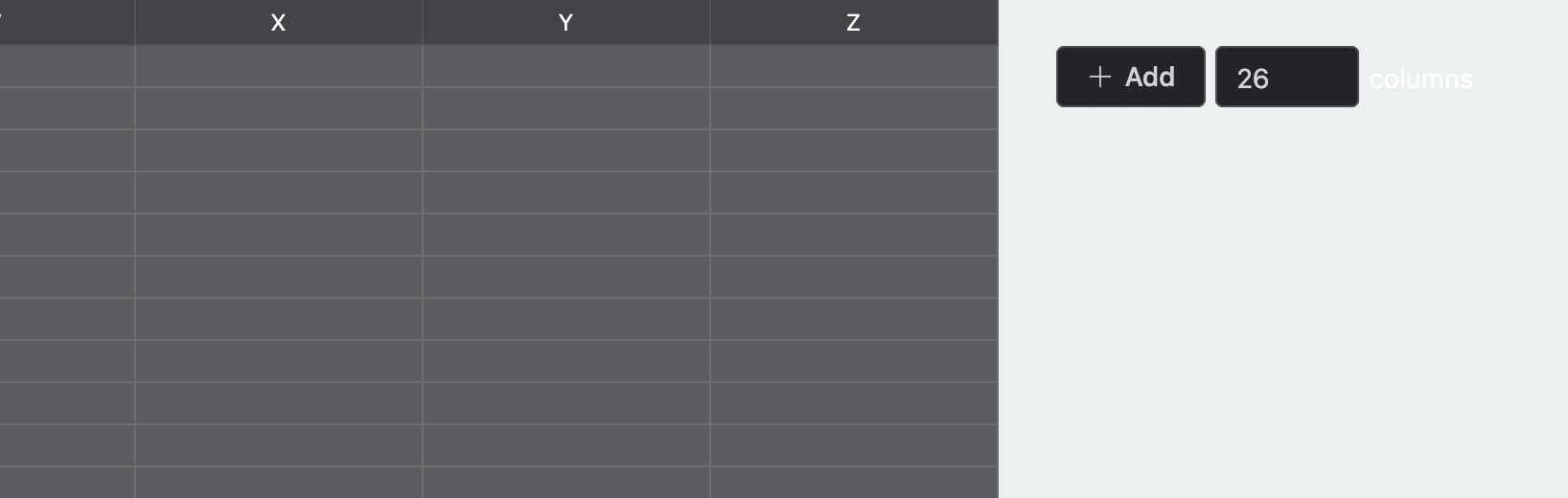 Adding columns to the right of the grid