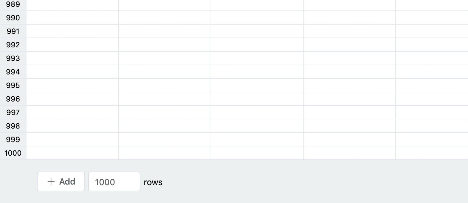 Adding rows below the grid