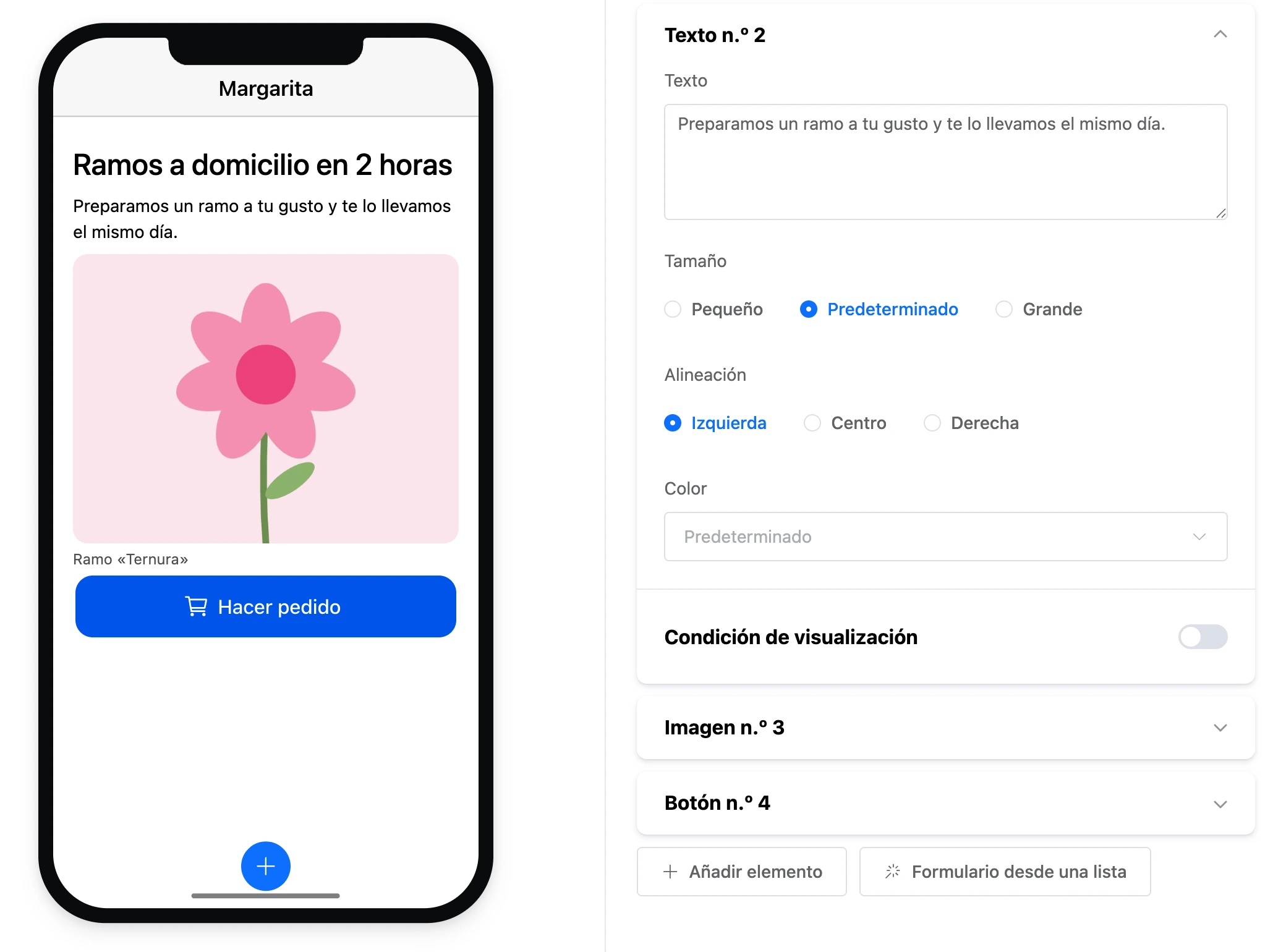 El elemento «Texto»: un párrafo en la pantalla y su configuración
