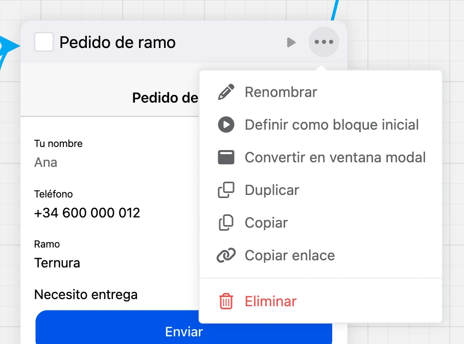 Menú del bloque «⋯»
