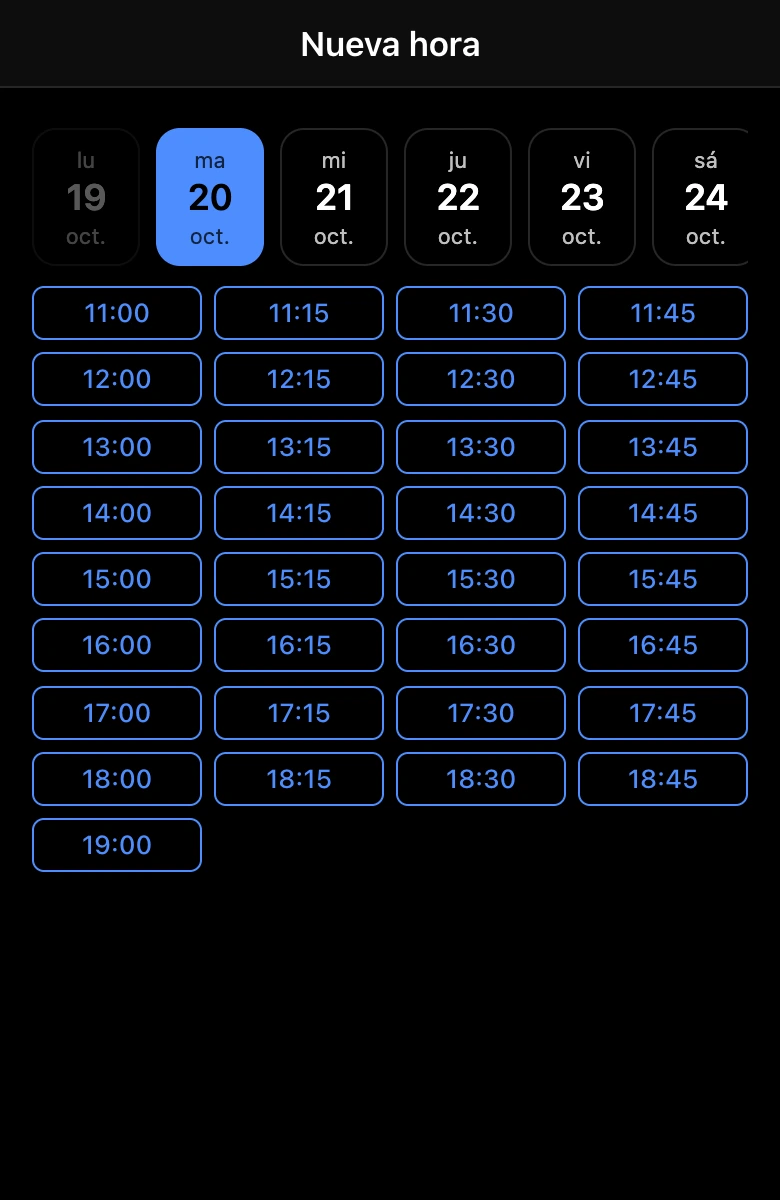 Cambio de hora: elegir una hora nueva