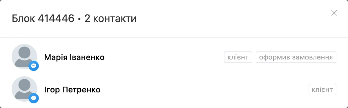 Вікно «Чекають на надсилання» блока «Затримка»: два контакти